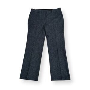 Talbots Windsor Straight Leg Wool Blend Trousers Pants 12P Black Gray Lined